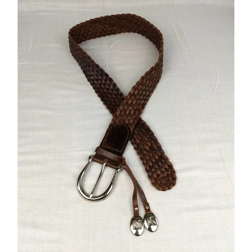 Michael Kors Braided Leather Belt Women 44